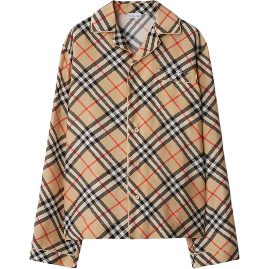 (Women) Burberry  Beige Check Single-Breasted Long Sleeve Shirt. 80945351 圖 2