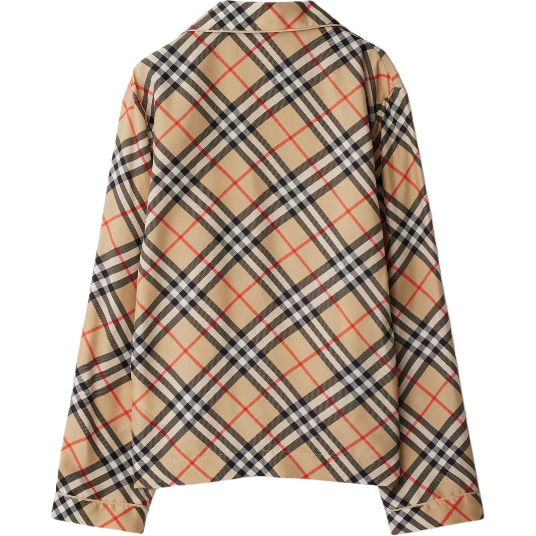 (Women) Burberry  Beige Check Single-Breasted Long Sleeve Shirt. 80945351 圖 3