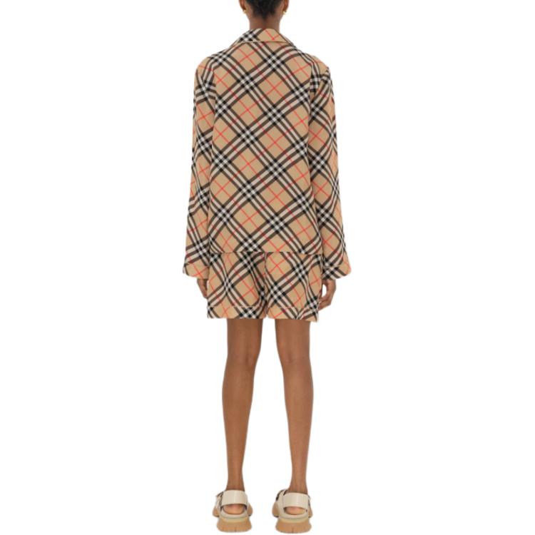(Women) Burberry  Beige Check Single-Breasted Long Sleeve Shirt. 80945351 圖 5
