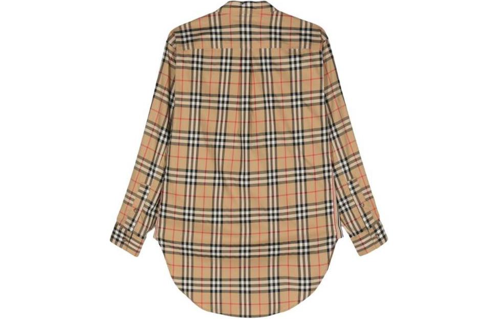 (Women) Burberry  Beige Checkered Button-Up Long-Sleeve Shirt. 80831461 圖 3