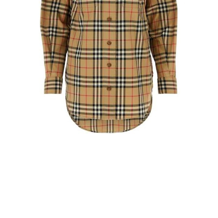 (Women) Burberry  Beige Checkered Button-Up Long-Sleeve Shirt. 80831461 圖 4