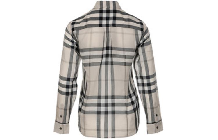 (Women) Burberry  Beige Checkered Long Sleeve Button-Up Shirt. 40503861 圖 3