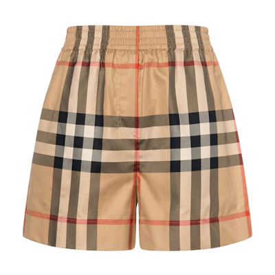 (Women) Burberry Beige Checkered Print Casual Shorts. 80710911