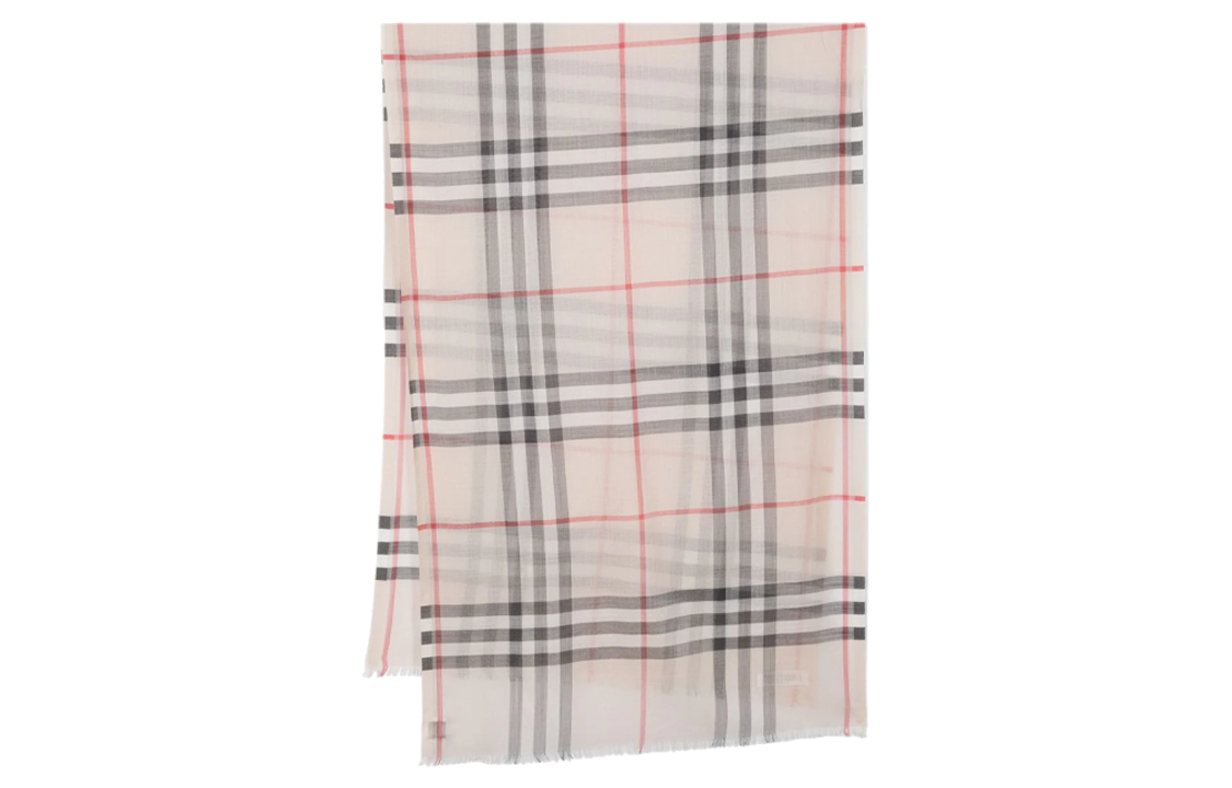 (Women) Burberry  Beige Checkered Wool Scarf with Warm Decorative Design. 80787821 圖 2
