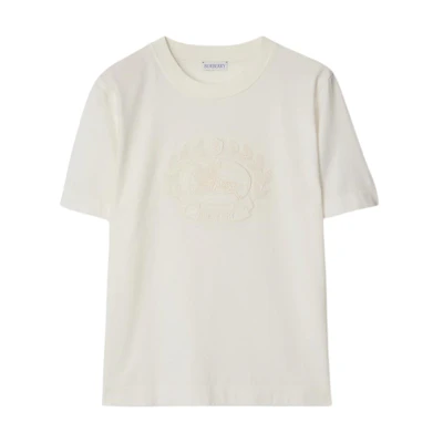 (Women) Burberry Beige Crew Neck Short Sleeve T-Shirt 80936511