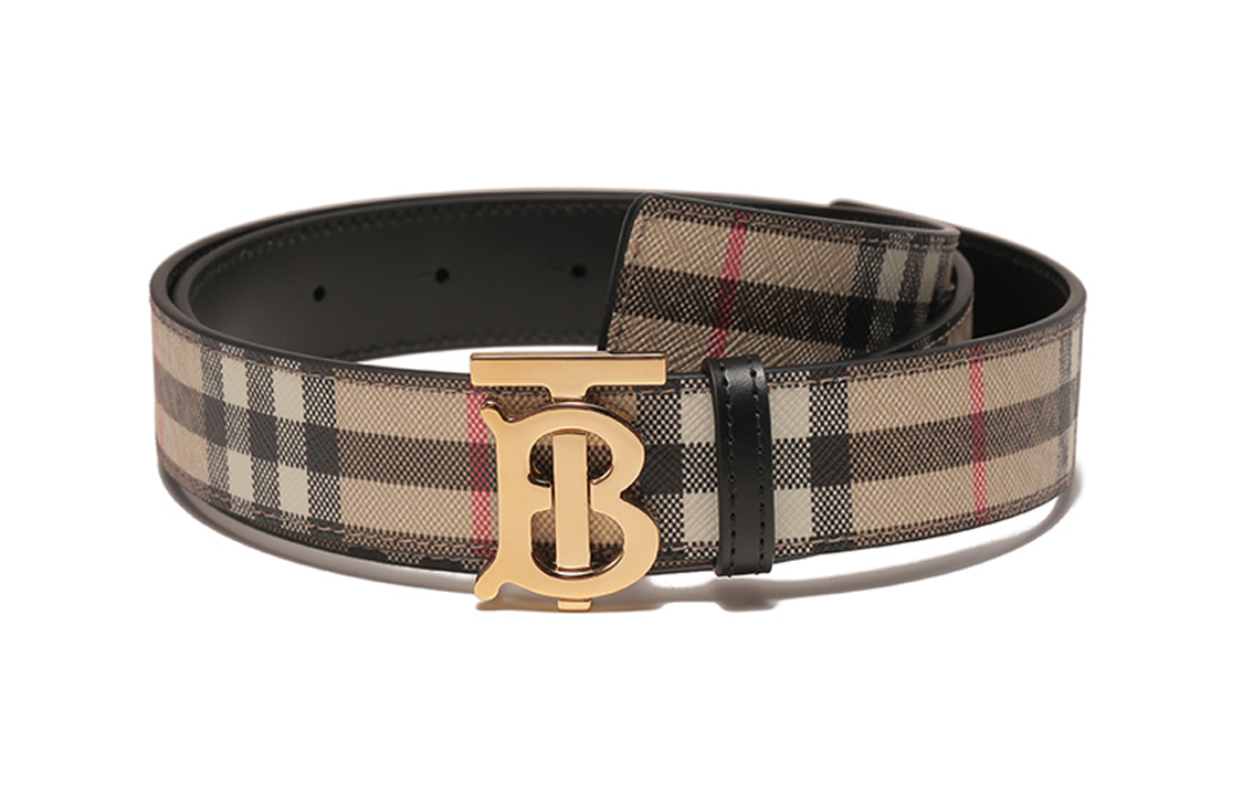 (Women) Burberry  Beige Leather Belt with Logo Plaque Buckle - 3cm Wide 8052482 圖 2