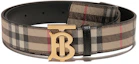 Order (W) Burberry Ikat Pinggang Kulit Beige dengan Logo Plaque Buckle - Lebar 3cm 8052482