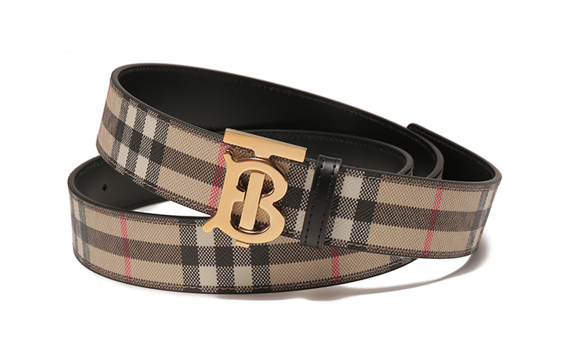 (Women) Burberry  Beige Leather Belt with Logo Plaque Buckle - 3cm Wide 8052482 圖 3