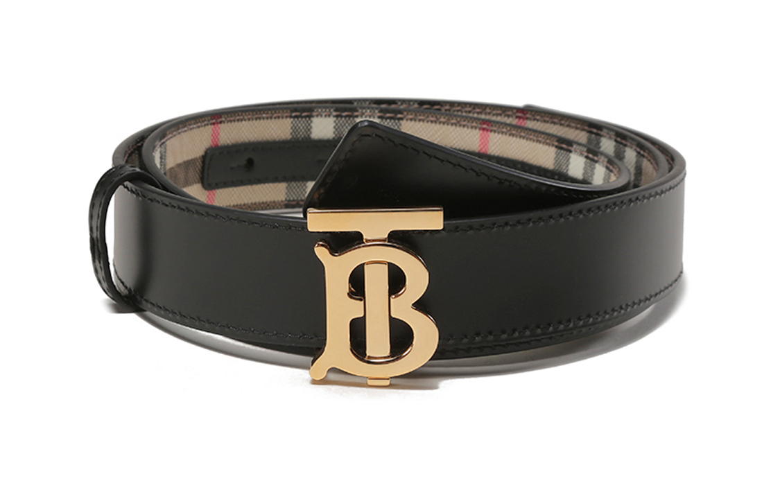 (Women) Burberry  Beige Leather Belt with Logo Plaque Buckle - 3cm Wide 8052482 圖 4