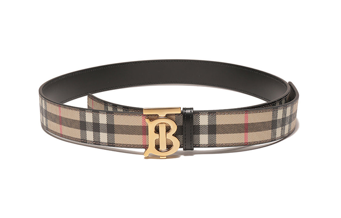 (Women) Burberry  Beige Leather Belt with Logo Plaque Buckle - 3cm Wide 8052482 圖 5