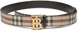 Purchase (W) Burberry Ikat Pinggang Kulit Beige dengan Logo Plaque Buckle - Lebar 3cm 8052482