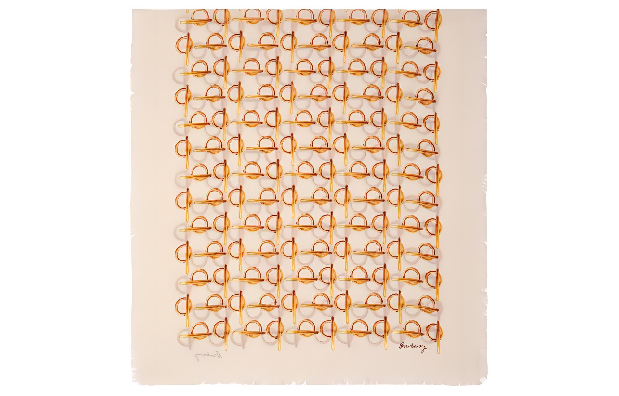 (Women) Burberry  Beige Logo Print Wool Scarf. 80858811