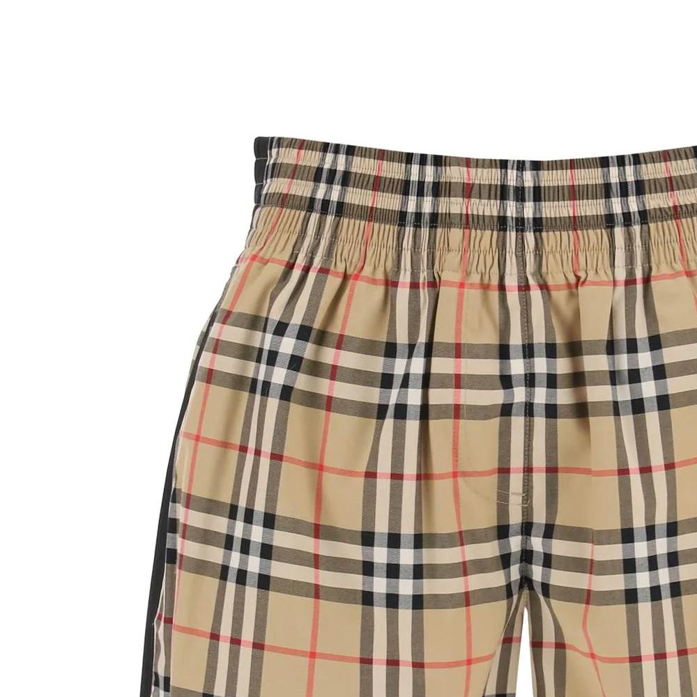 Details for (W) Burberry 米色格紋中腰寬鬆彈性短褲 80831471