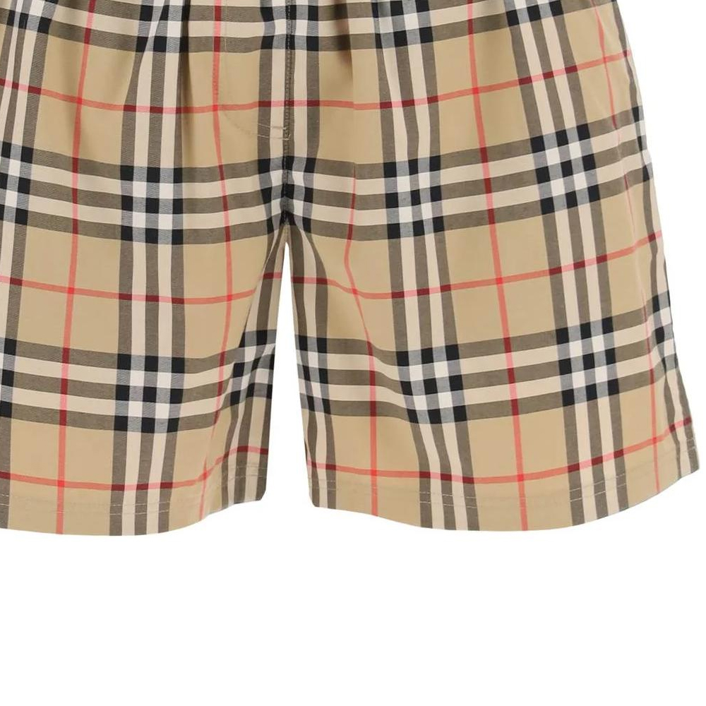 Sizing (W) Burberry 米色格紋中腰寬鬆彈性短褲 80831471