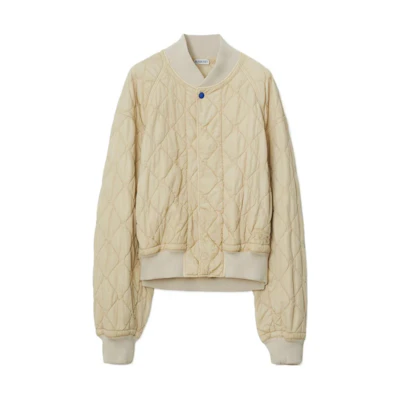 (Women) Burberry Beige Quilted Single-Breasted Cotton Jacket. 80811181