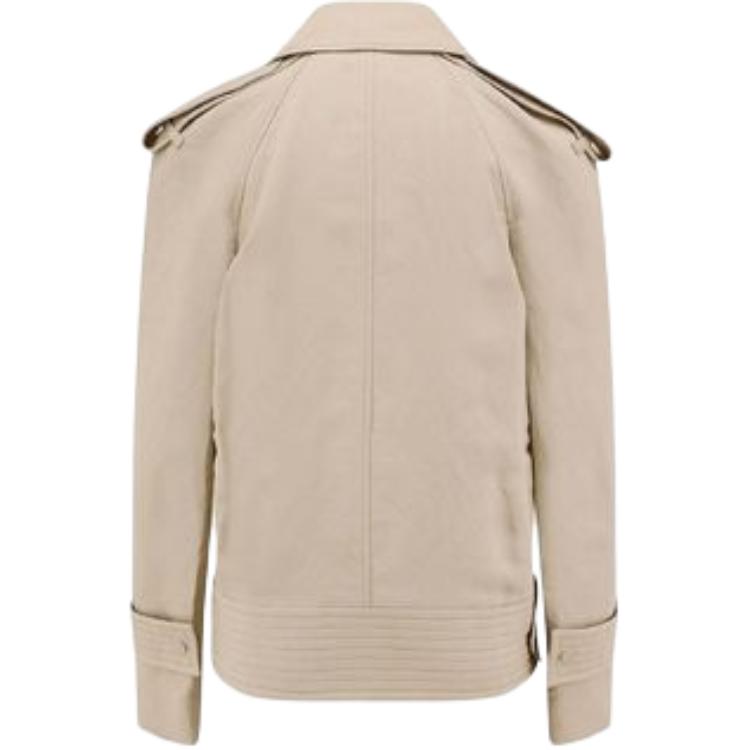 Lookbook (W) Abrigo Beige de Burberry de Manga Larga con Botonadura Simple. 80873491