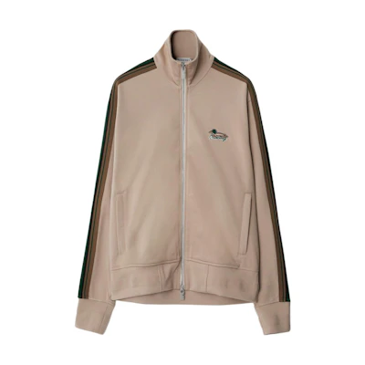 (Women) Burberry Beige Striped Logo Embroidered Zipper Jacket. 80926801