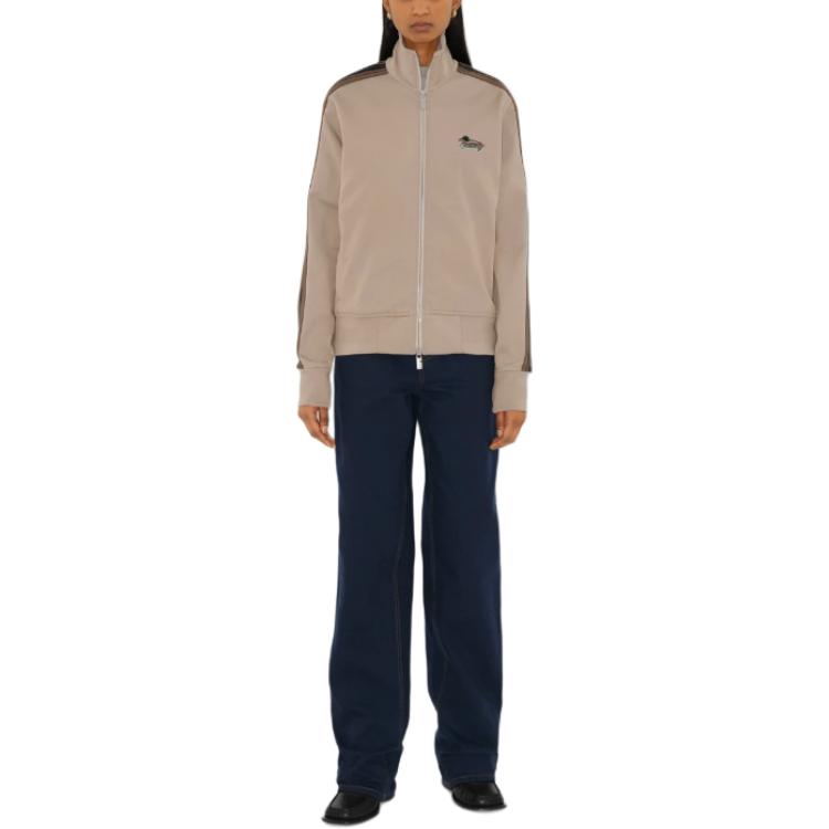 (Women) Burberry  Beige Striped Logo Embroidered Zipper Jacket. 80926801 圖 4