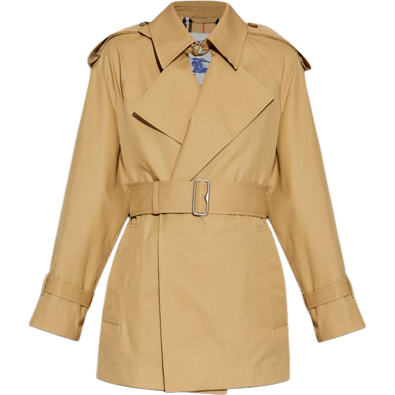 (Women) Burberry  Beige Trench Coat with Belt and Long Sleeves. 80955081