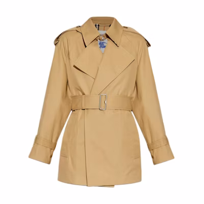 (Women) Burberry Beige Trench Coat with Belt and Long Sleeves. 80955081