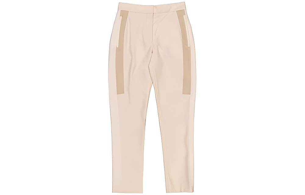 (Women) Burberry  Beige Zip-Straight Cropped Casual Pants. 45626581