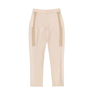 (Women) Burberry Beige Zip-Straight Cropped Casual Pants. 45626581