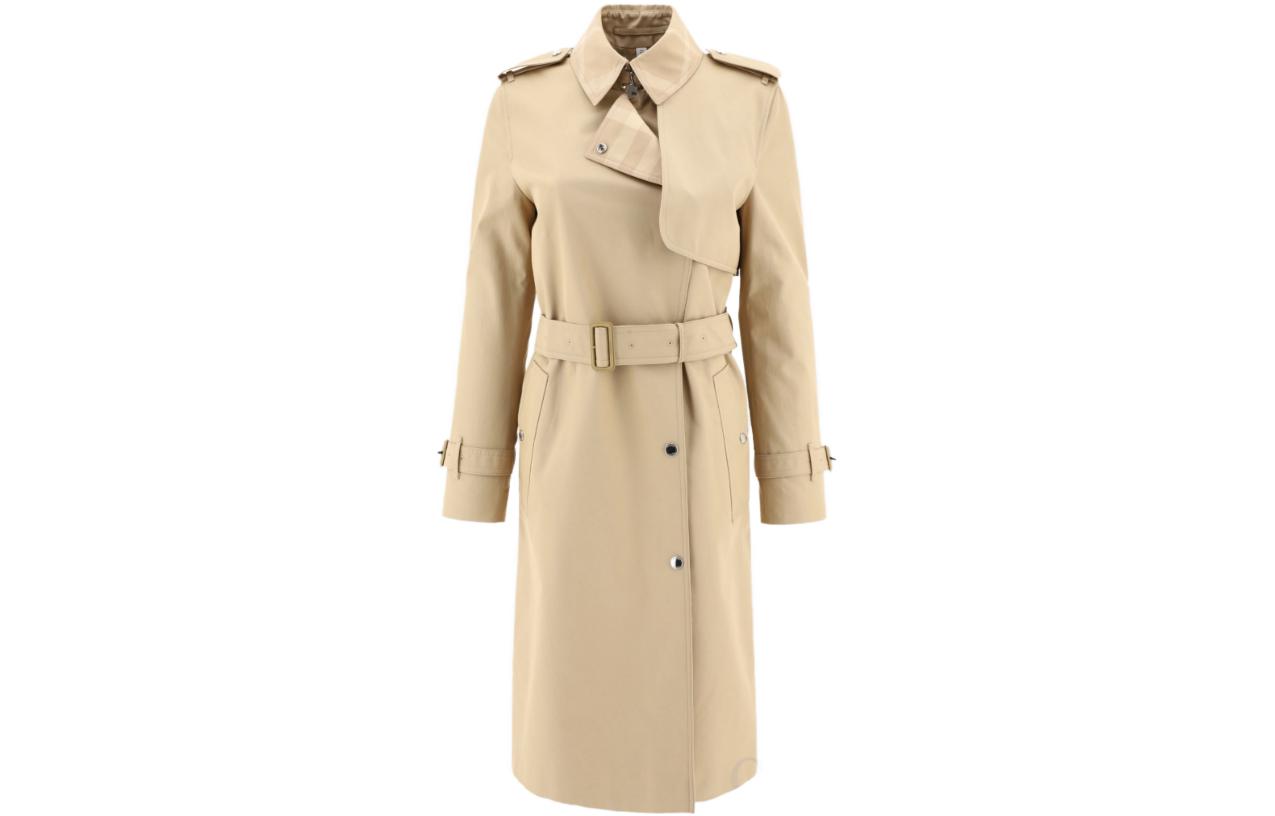 (Women) Burberry  Belted Trench Coat Khaki - Classic Mid-Length Outerwear 80658021 圖 2