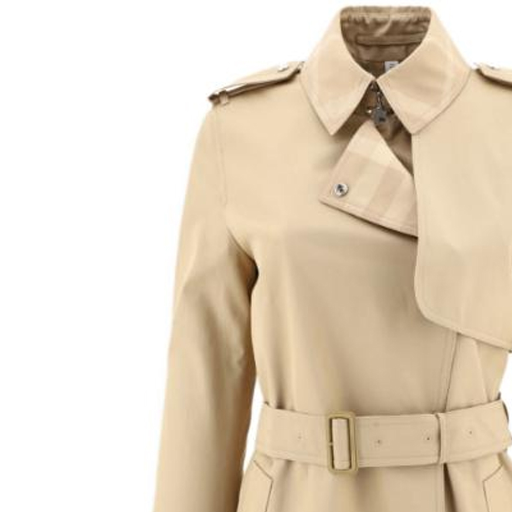 (Women) Burberry  Belted Trench Coat Khaki - Classic Mid-Length Outerwear 80658021 圖 4