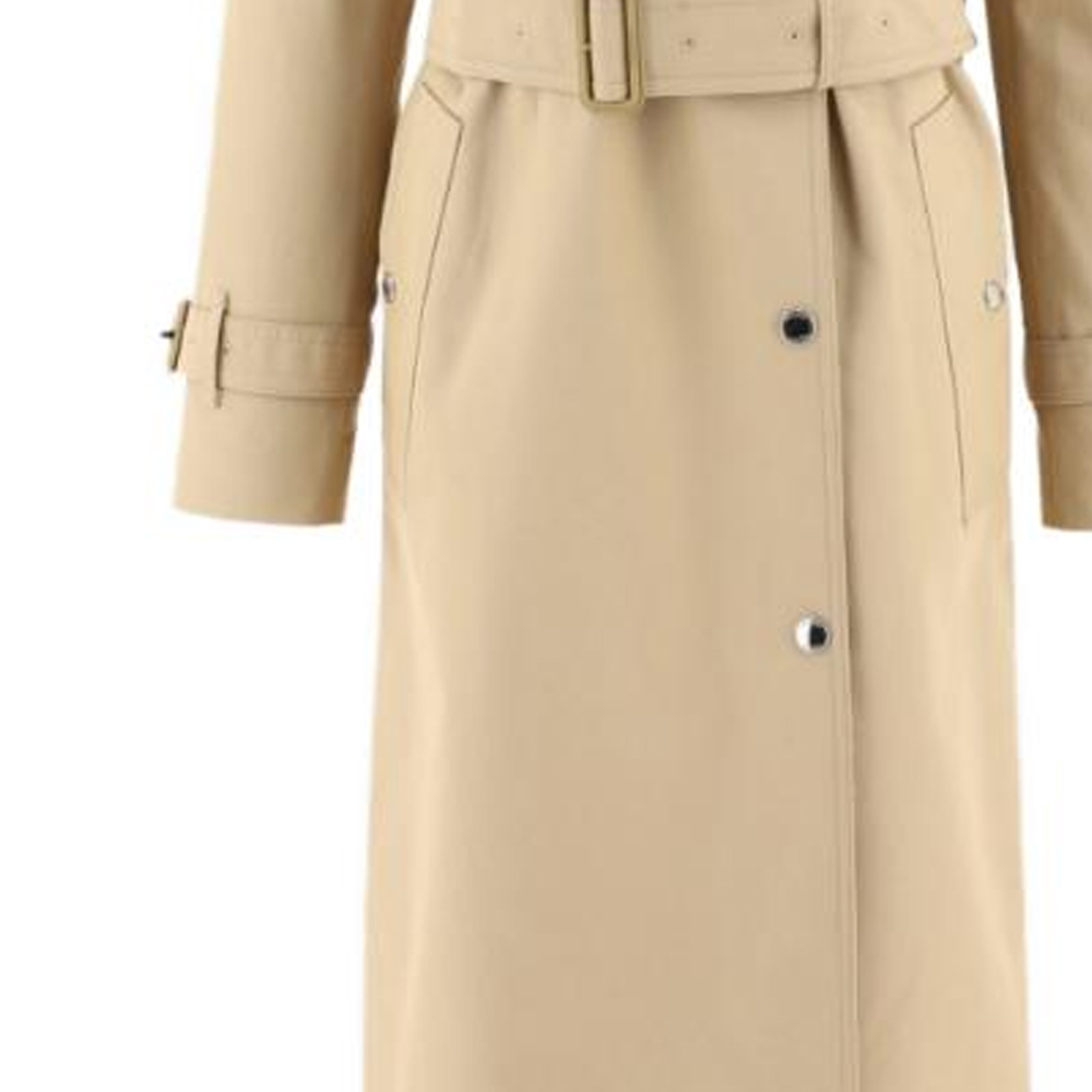 (Women) Burberry  Belted Trench Coat Khaki - Classic Mid-Length Outerwear 80658021 圖 5