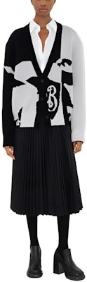 (Women) Burberry Black & White Pattern Knit Cardigan Long Sleeve Casual Sweater. 80963391 Shop (Women) Burberry Black & White Pattern Knit Cardigan Long Sleeve Casual Sweater. 80963391
