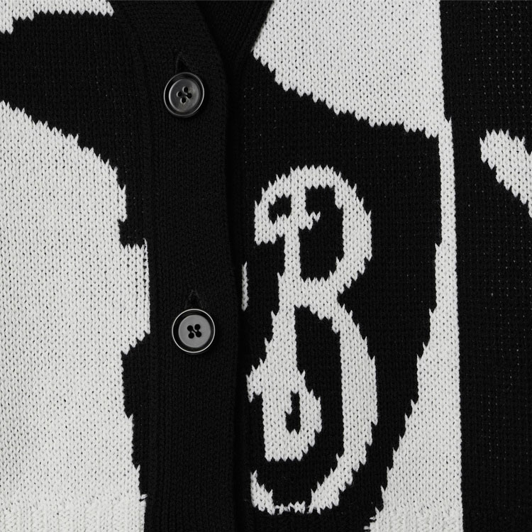 Sizing (Women) Burberry  Black & White Pattern Knit Cardigan Long Sleeve Casual Sweater. 80963391