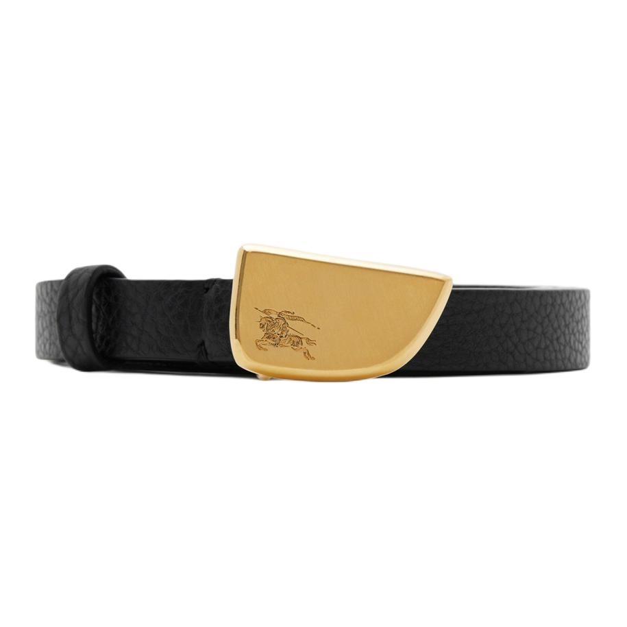 (Women) Burberry  Black Calfskin Leather Logo Belt 1.5CM Width 80933901