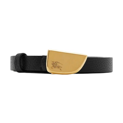 (Women) Burberry Black Calfskin Leather Logo Belt 1.5CM Width 80933901