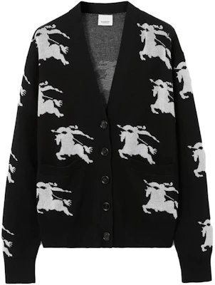 (W) Burberry 黑色針織開衫毛衣帶動物刺繡圖案。 80703271 Order (W) Burberry 黑色針織開衫毛衣帶動物刺繡圖案。 80703271