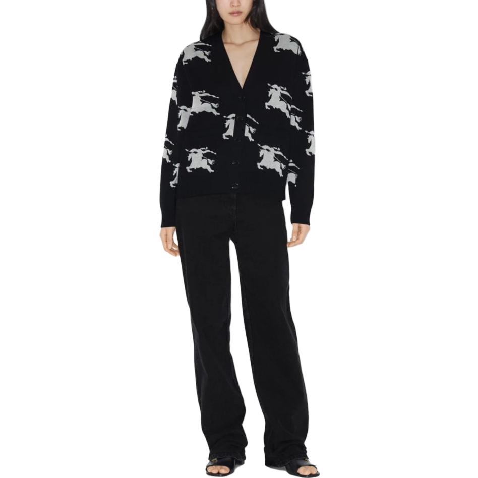(Women) Burberry  Black Cardigan Sweater with Animal Embroidery Print. 80703271 圖 3