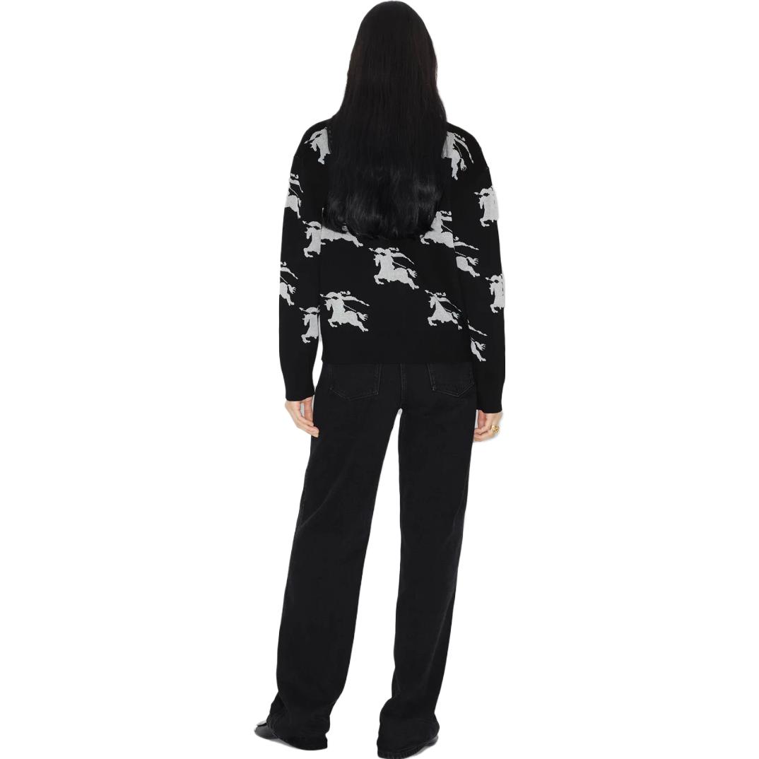 (Women) Burberry  Black Cardigan Sweater with Animal Embroidery Print. 80703271 圖 4