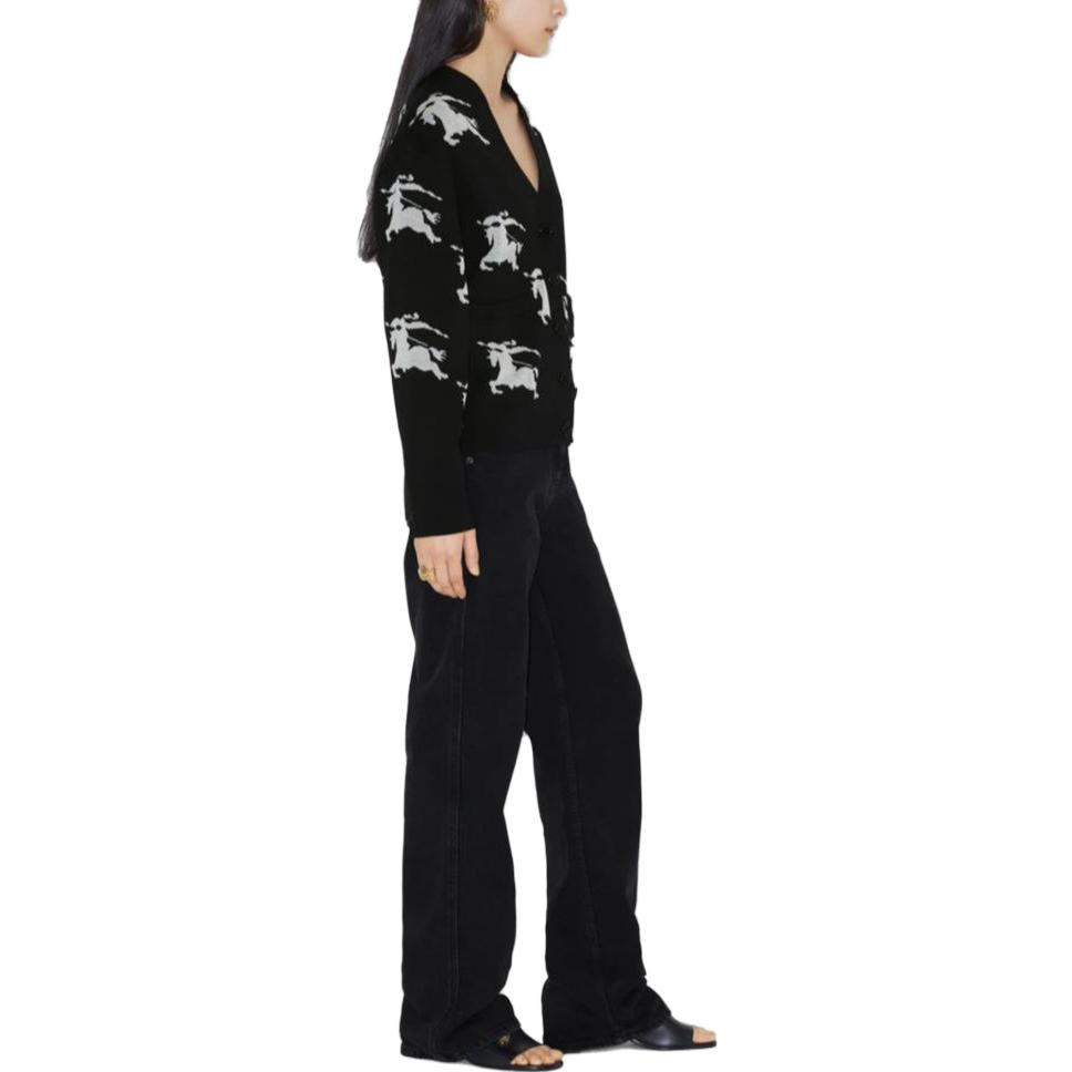 (Women) Burberry  Black Cardigan Sweater with Animal Embroidery Print. 80703271 圖 5