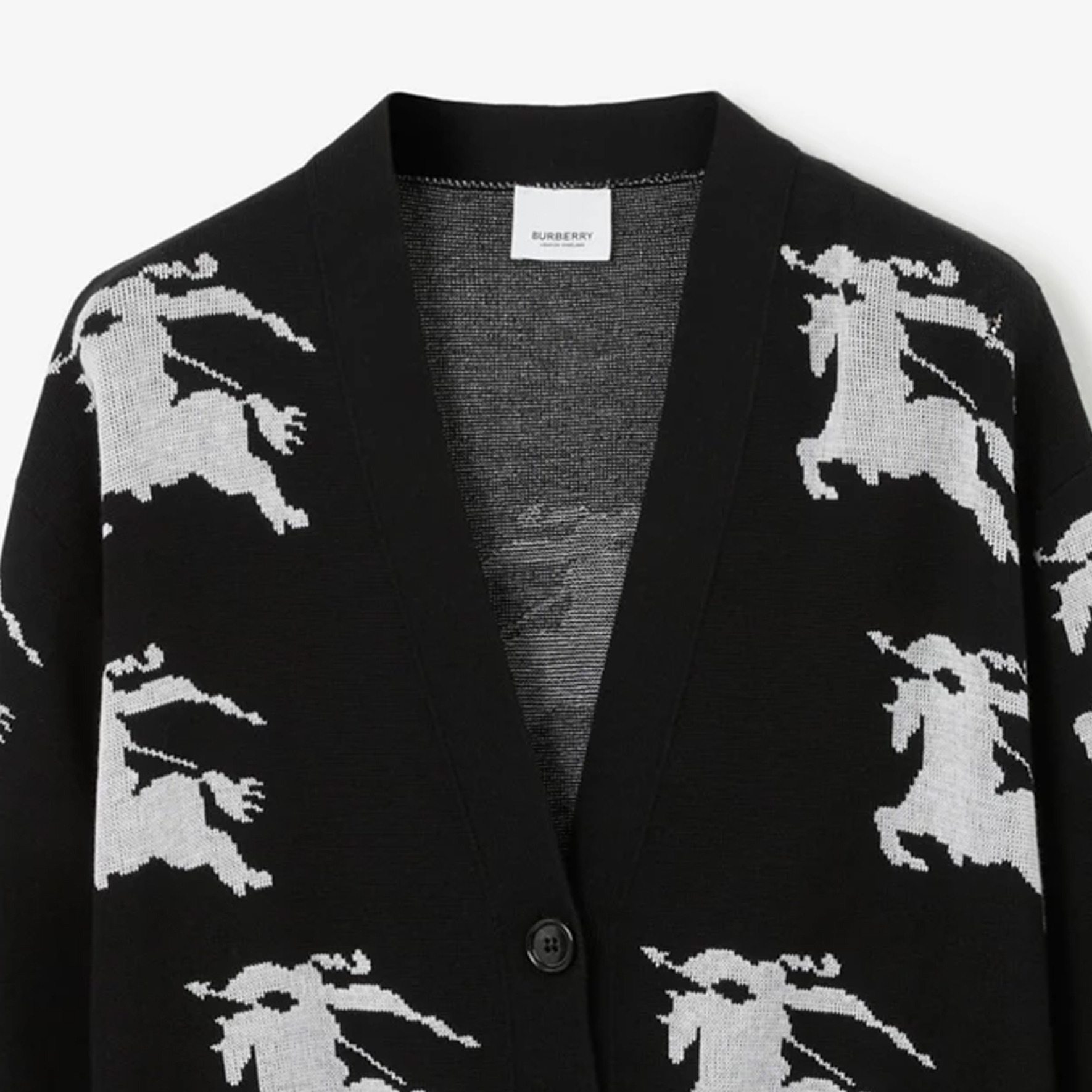 (Women) Burberry  Black Cardigan Sweater with Animal Embroidery Print. 80703271 圖 6