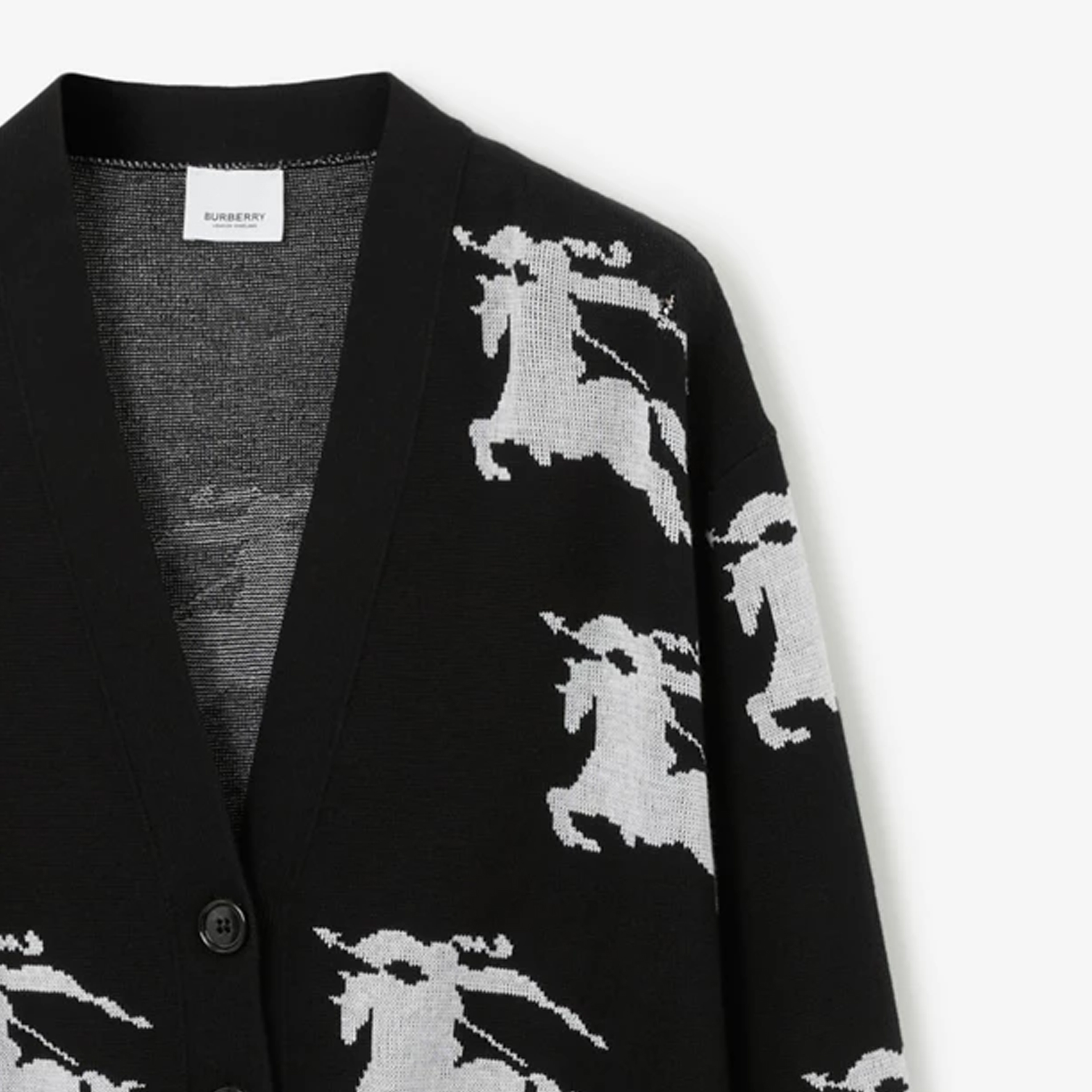 (Women) Burberry  Black Cardigan Sweater with Animal Embroidery Print. 80703271 圖 7