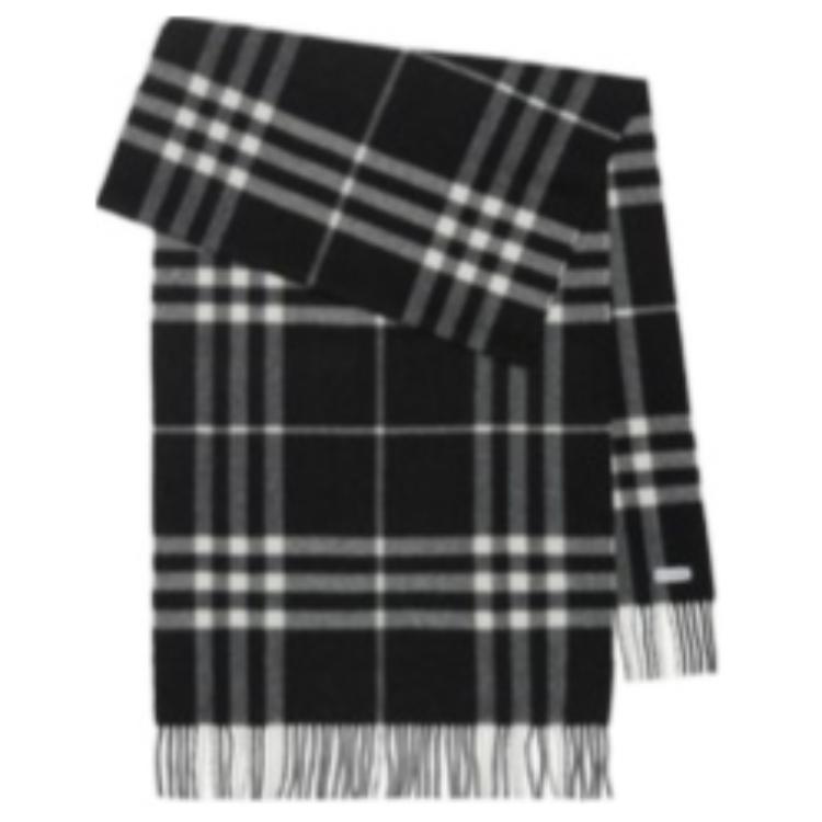 (Women) Burberry  Black Cashmere Scarf with Logo Design. 80947391 圖 3