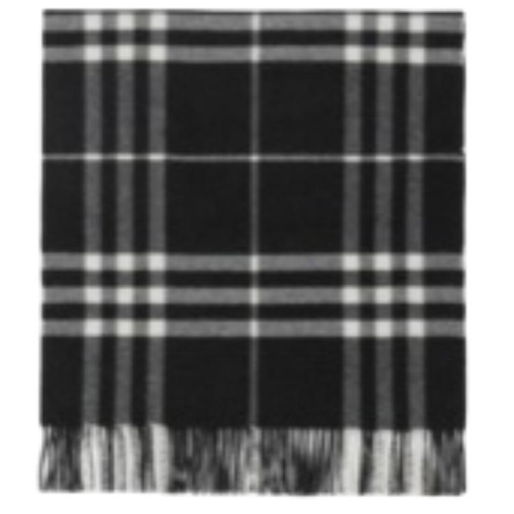 (Women) Burberry  Black Cashmere Scarf with Logo Design. 80947391 圖 4