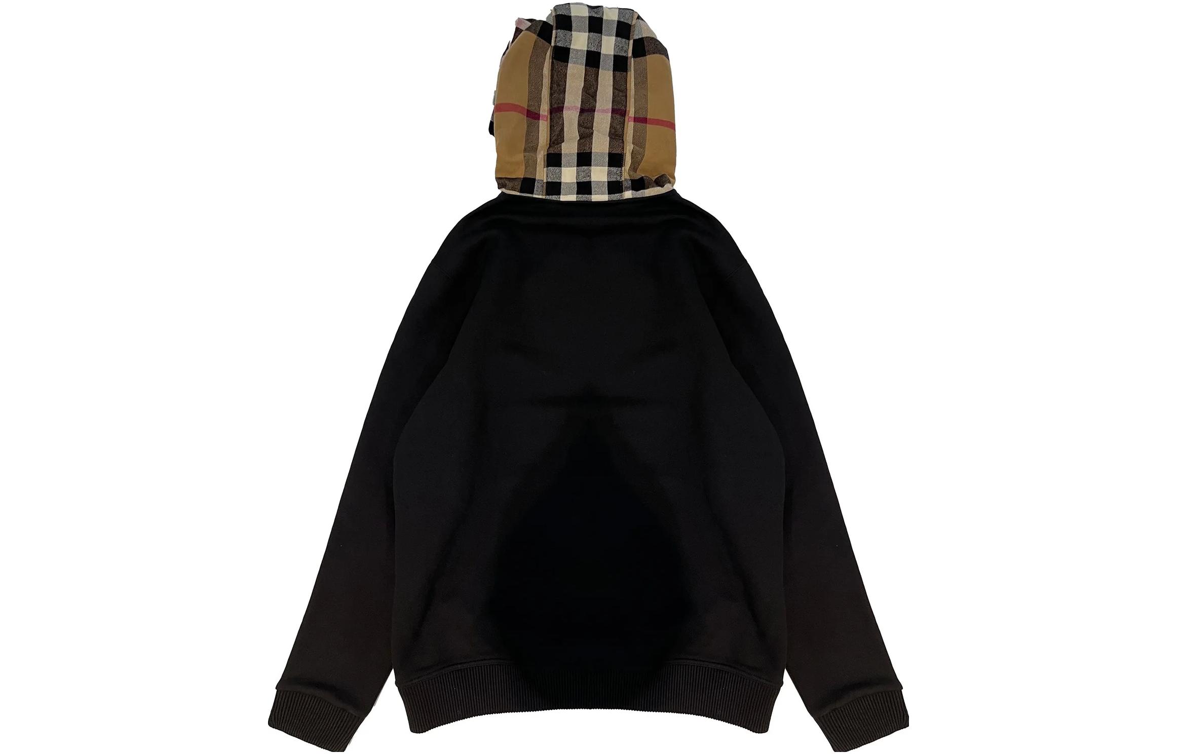 Lookbook (Women) Burberry  Black Check Print Hooded Long Sleeve Sweatshirt. 8045004 BLACK SW
