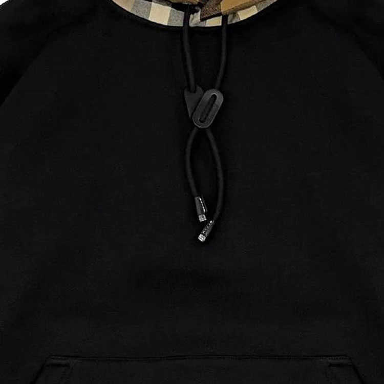 Purchase (Women) Burberry  Black Check Print Hooded Long Sleeve Sweatshirt. 8045004 BLACK SW