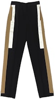 (Women) Burberry Black Colorblock Stripe Zip Casual Pants 45626111 (Women) Burberry Black Colorblock Stripe Zip Casual Pants 45626111