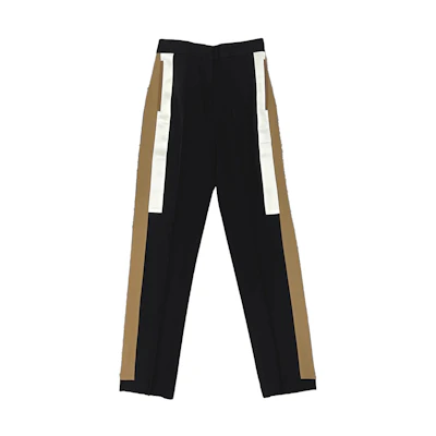 (Women) Burberry Black Colorblock Stripe Zip Casual Pants 45626111