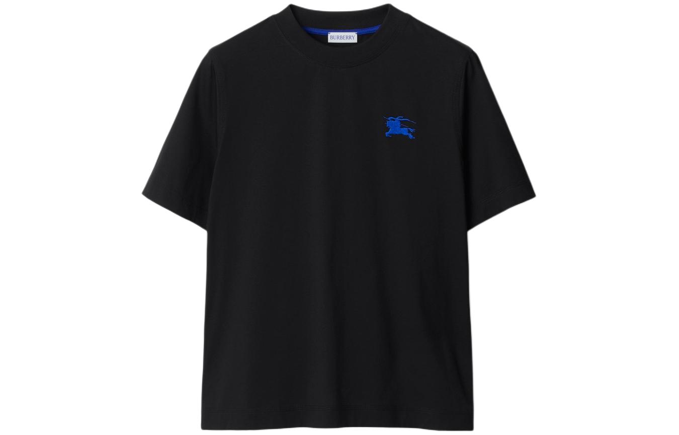 Order (W) 버버리 블랙 로고 자수 크루넥 티셔츠. 80849731