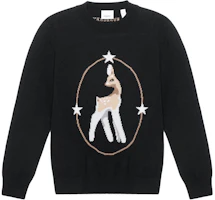 (Women) Burberry Black Deer Intarsia Wool-Blend Sweater Pullover. 80506121 (Women) Burberry Black Deer Intarsia Wool-Blend Sweater Pullover. 80506121