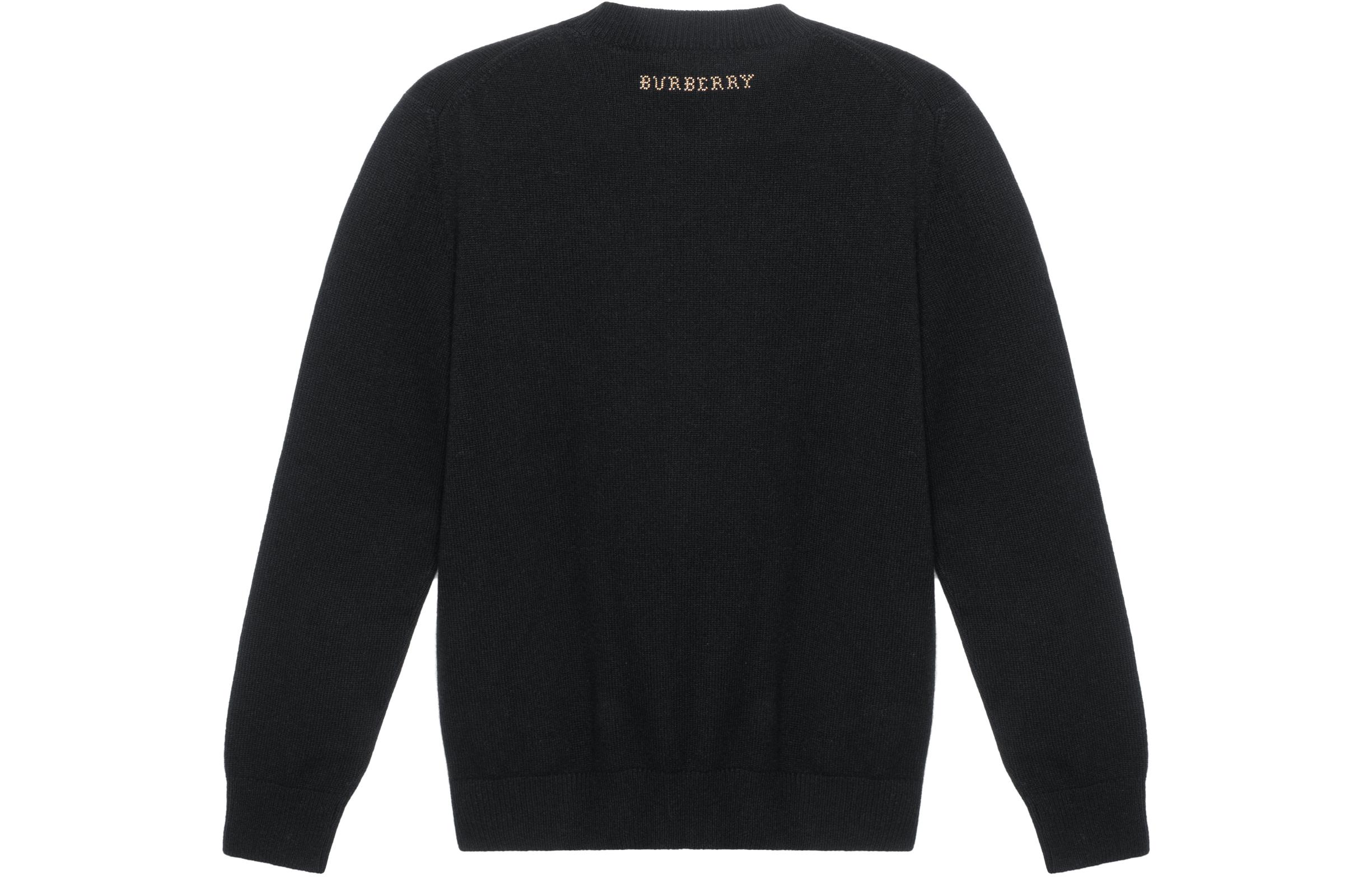 Lookbook (Women) Burberry  Black Deer Intarsia Wool-Blend Sweater Pullover. 80506121