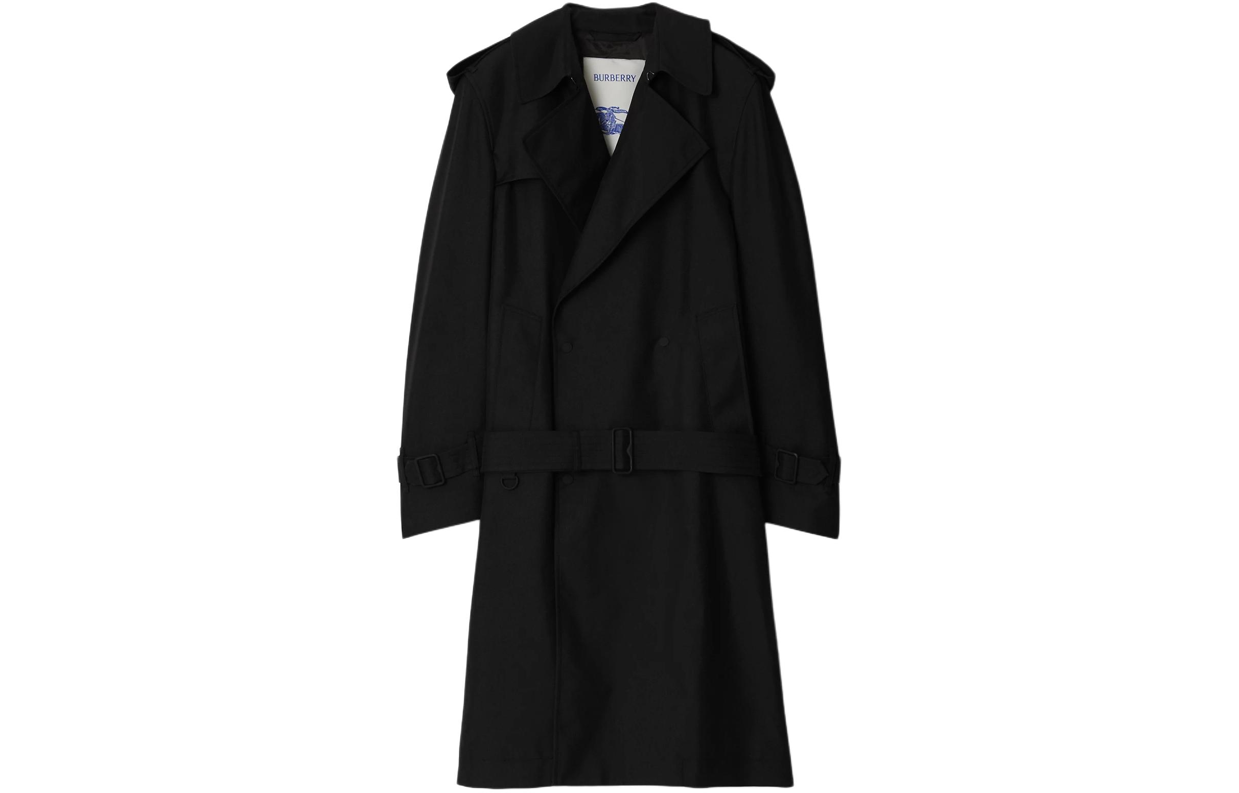 Order (W) Burberry Gabardina Larga Negra Cruzada Doble Botonadura 80888221