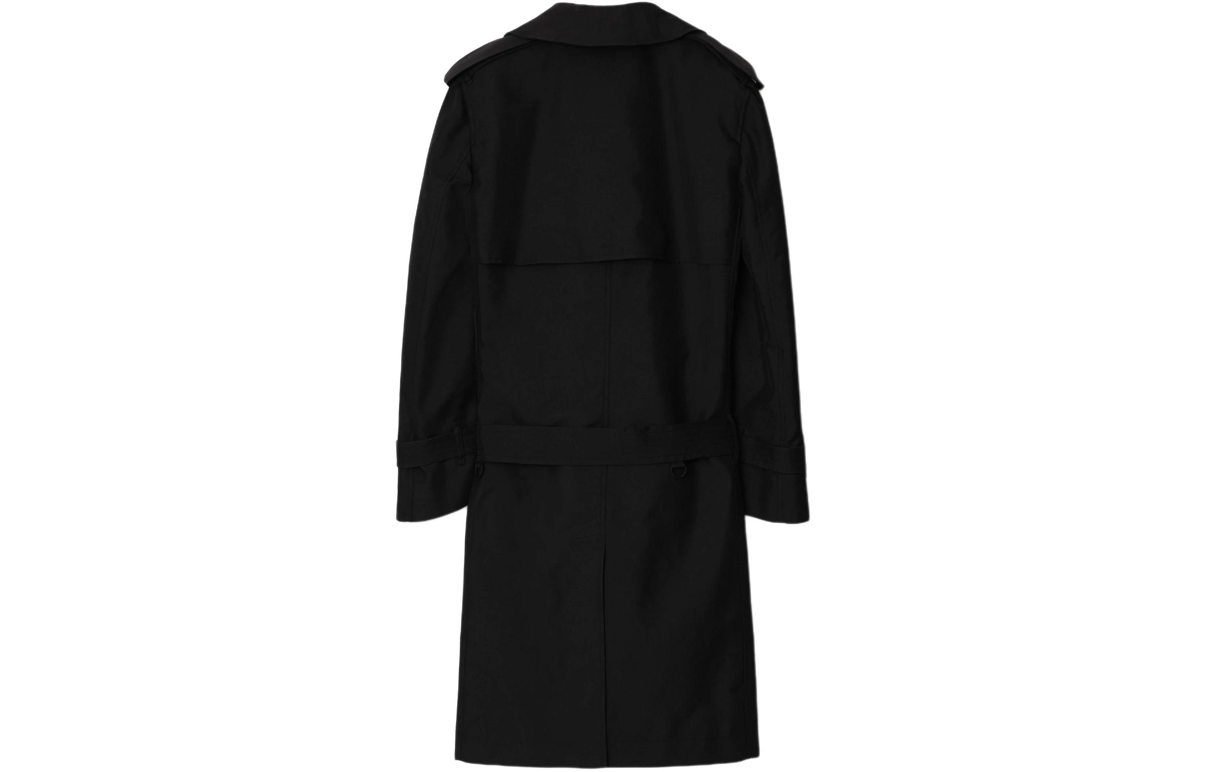 Lookbook (W) Burberry Gabardina Larga Negra Cruzada Doble Botonadura 80888221